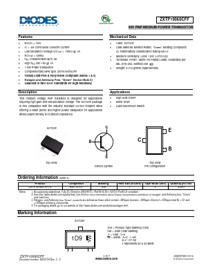 ZXTP19060CFF Datasheet PDF Diodes Incorporated.