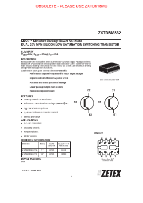 ZXTDCM832TC Datasheet PDF Diodes Incorporated.