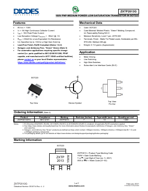 ZXTP2013G Datasheet PDF Diodes Incorporated.