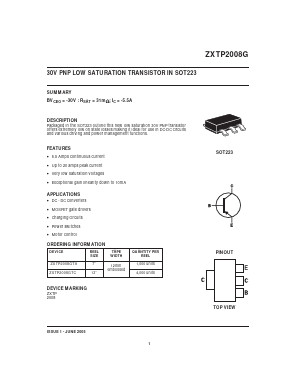 ZXTP2008GTA Datasheet PDF Diodes Incorporated.