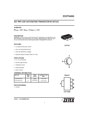 ZX5T949GTA Datasheet PDF Diodes Incorporated.