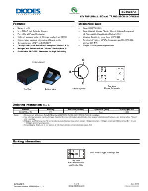 BC857BFA Datasheet PDF Diodes Incorporated.