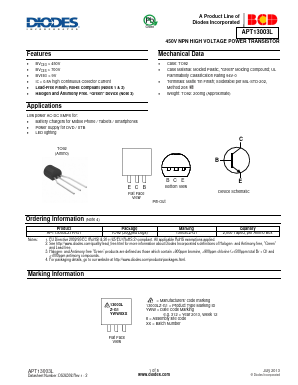 APT13003L Datasheet PDF Diodes Incorporated.