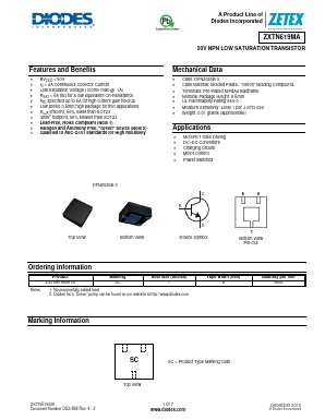 ZXTN619MA Datasheet PDF Diodes Incorporated.