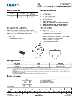 2N7002H-7 Datasheet PDF Diodes Incorporated.