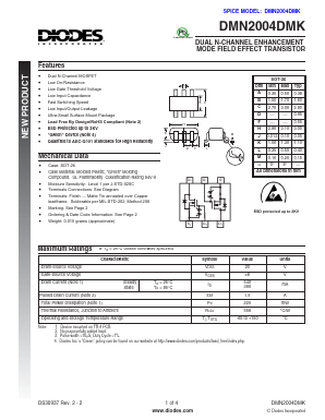 DMN2004DMK Datasheet PDF Diodes Incorporated.