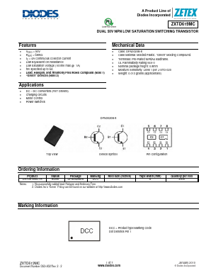 ZXTD619MC Datasheet PDF Diodes Incorporated.