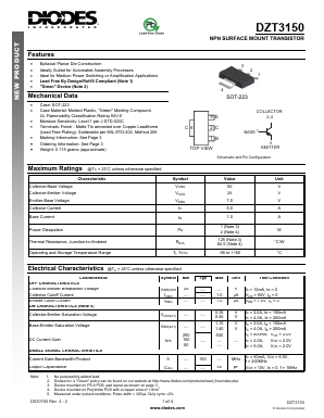 DZT3150 Datasheet PDF Diodes Incorporated.