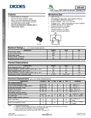 2DB1689 Datasheet PDF Diodes Incorporated.