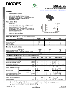 DCX68-25 Datasheet PDF Diodes Incorporated.