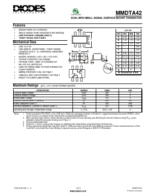 MMDTA42 Datasheet PDF Diodes Incorporated.