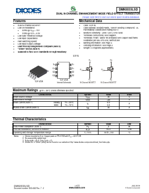 DMN3033LSD Datasheet PDF Diodes Incorporated.