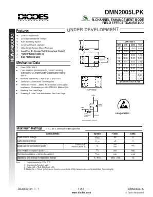 DMN2005LPK-7 Datasheet PDF Diodes Incorporated.