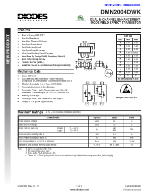 DMN2004DWK-7 Datasheet PDF Diodes Incorporated.