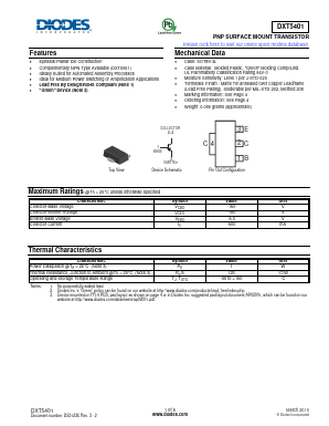 DXT5401 Datasheet PDF Diodes Incorporated.