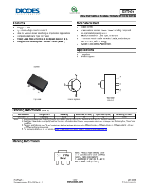 DXT5401 Datasheet PDF Diodes Incorporated.