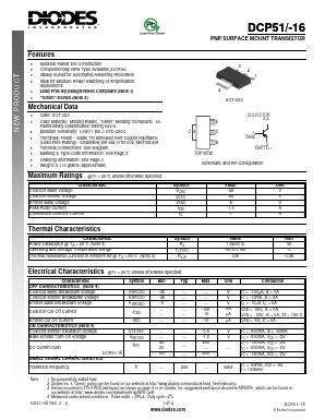 DCP51-16-13 Datasheet PDF Diodes Incorporated.
