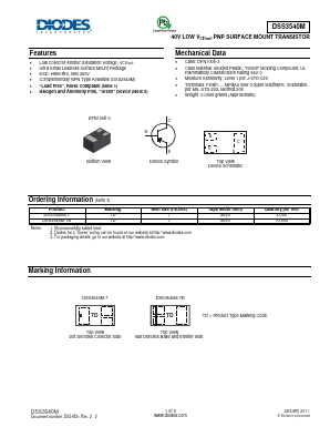 DSS3540M Datasheet PDF Diodes Incorporated.