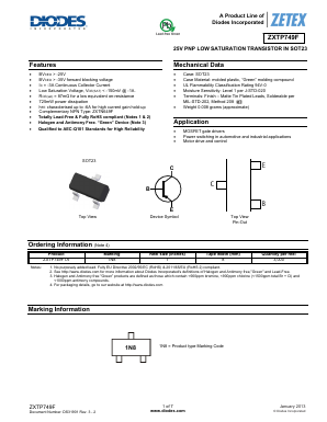 ZXTP749F Datasheet PDF Diodes Incorporated.