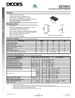 DZT591C Datasheet PDF Diodes Incorporated.