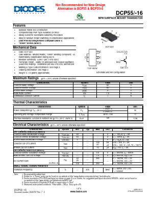 DCP55-16 Datasheet PDF Diodes Incorporated.