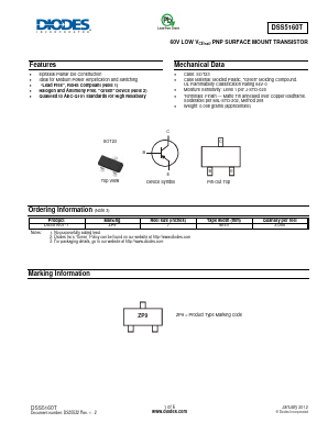 DSS5160T Datasheet PDF Diodes Incorporated.