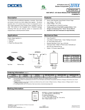 ZXTR2012P5-13 Datasheet PDF Diodes Incorporated.