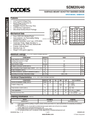 SDM20U40 Datasheet PDF Diodes Incorporated.