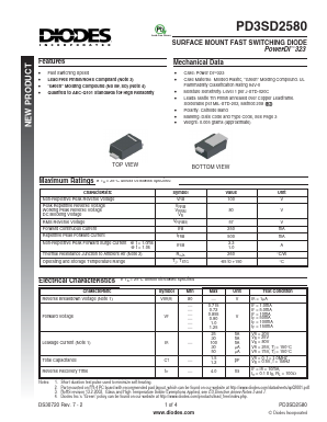 PD3SD2580-7 Datasheet PDF Diodes Incorporated.