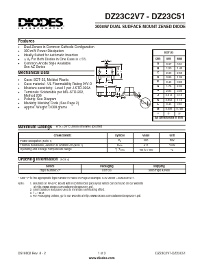 DZ23C4V3-7 Datasheet PDF Diodes Incorporated.