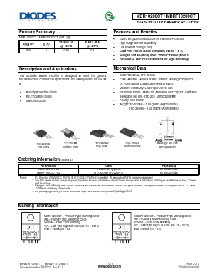 MBRF10200CT-LJ Datasheet PDF Diodes Incorporated.