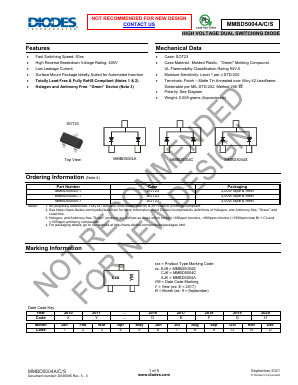 MMBD5004ACS Datasheet PDF Diodes Incorporated.