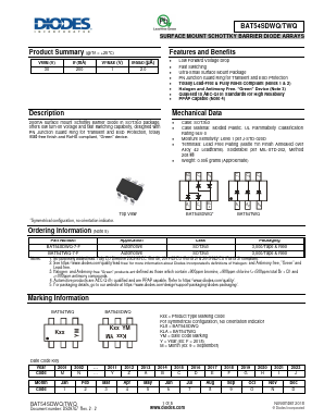 BAT54TWQ Datasheet PDF Diodes Incorporated.