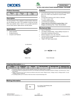 D5V0X1B2LP Datasheet PDF Diodes Incorporated.