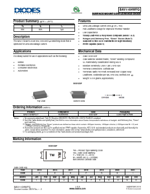 BAV116HWFQ Datasheet PDF Diodes Incorporated.