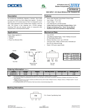 ZXTR2012Z-13 Datasheet PDF Diodes Incorporated.