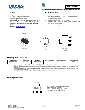 ZXTP01500BG Datasheet PDF Diodes Incorporated.