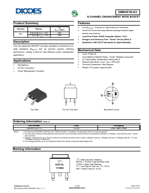 DMN3010LK3 Datasheet PDF Diodes Incorporated.