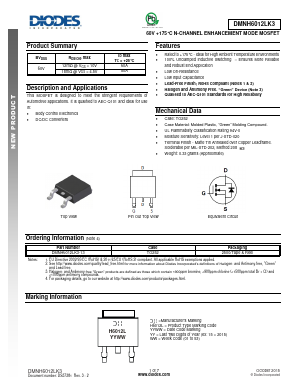 DMNH6012LK3 Datasheet PDF Diodes Incorporated.