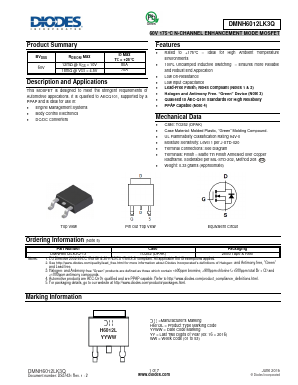 DMNH6012LK3Q-13 Datasheet PDF Diodes Incorporated.