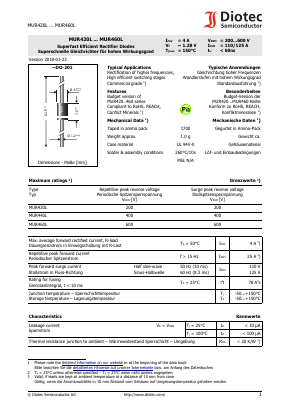 MUR440L Datasheet PDF Diotec Semiconductor Germany 