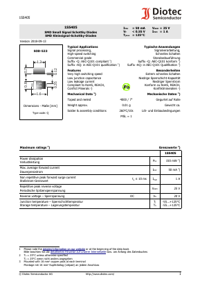 1SS405 Datasheet PDF Diotec Semiconductor Germany 