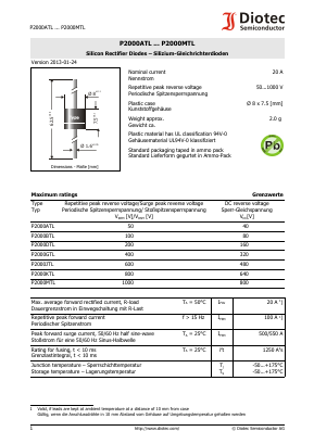 P2000JTL Datasheet PDF Diotec Semiconductor Germany 