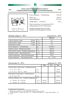 BCW61C Datasheet PDF Diotec Semiconductor Germany 