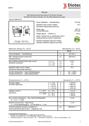 BAL99 Datasheet PDF Diotec Semiconductor Germany 