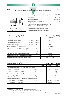 BCW89 Datasheet PDF Diotec Semiconductor Germany 