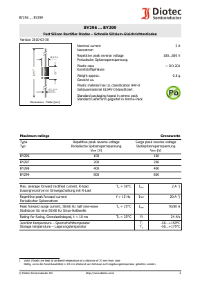 BY296_10 Datasheet PDF Diotec Semiconductor Germany 