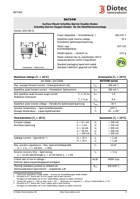 BAT54W Datasheet PDF Diotec Semiconductor Germany 