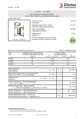 LL103A Datasheet PDF Diotec Semiconductor Germany 