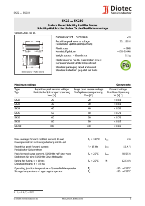 SK22_11 Datasheet PDF Diotec Semiconductor Germany 